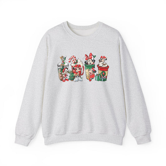 Christmas Character Holiday Drinks Unisex Crewneck Sweatshirt