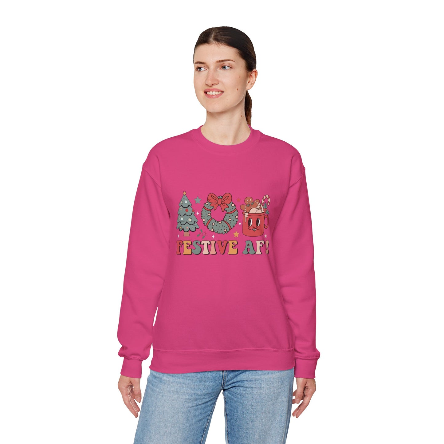 Christmas Festive AF Unisex Crewneck Sweatshirt