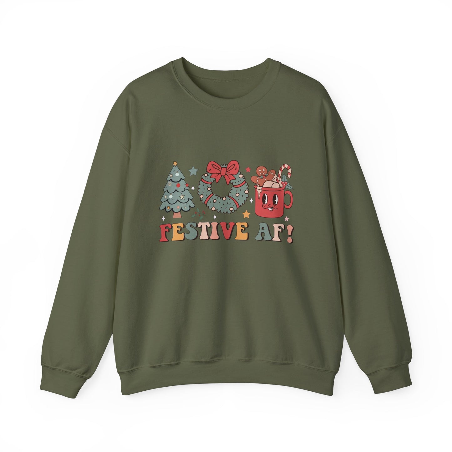 Christmas Festive AF Unisex Crewneck Sweatshirt