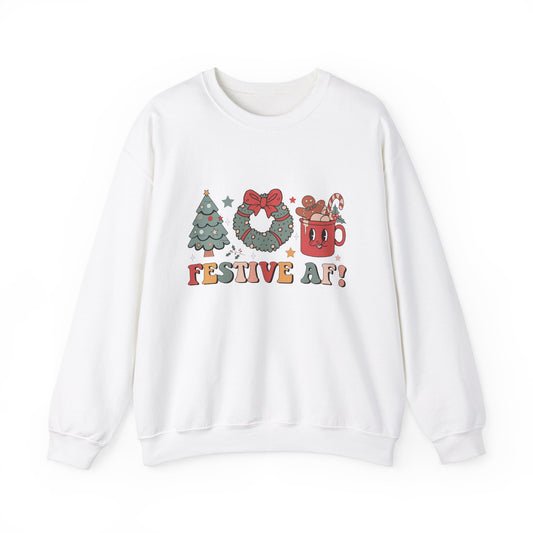 Christmas Festive AF Unisex Crewneck Sweatshirt