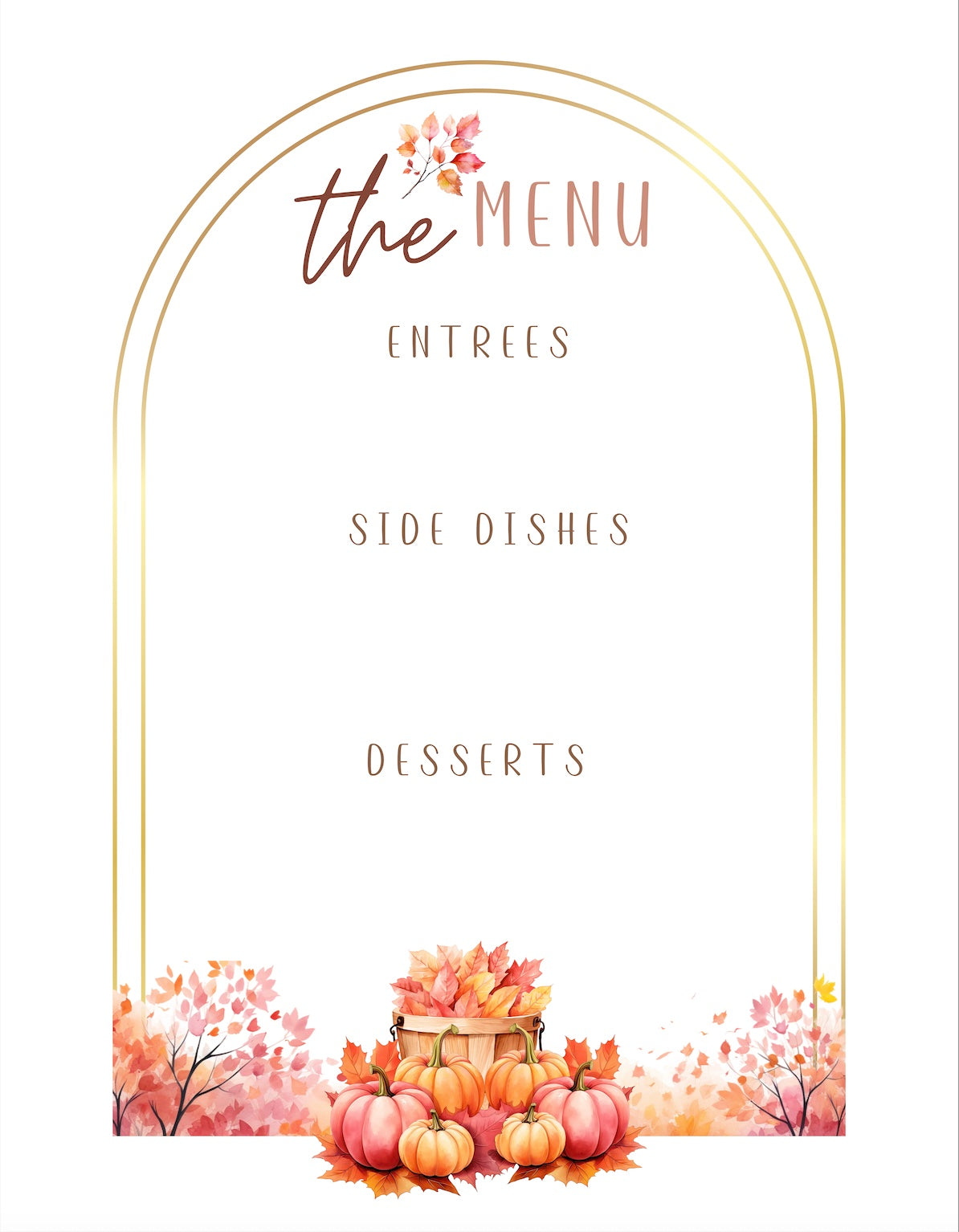 Freebie - Table Menu Printable