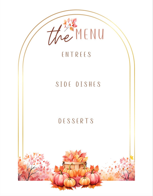 Freebie - Table Menu Printable