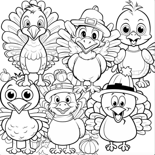 Freebie - Thanksgiving coloring pages