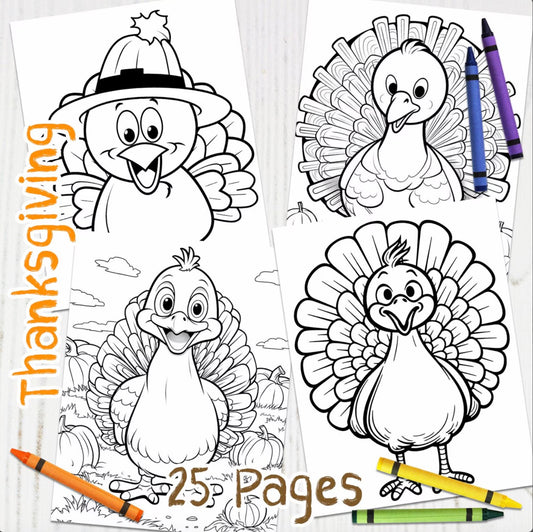 Freebie - Thanksgiving coloring pages